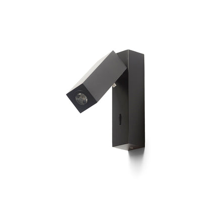 FADO I | geometrische LED wandlamp met richtbare reflector | 3W 4000K | met schakelaar | zwart