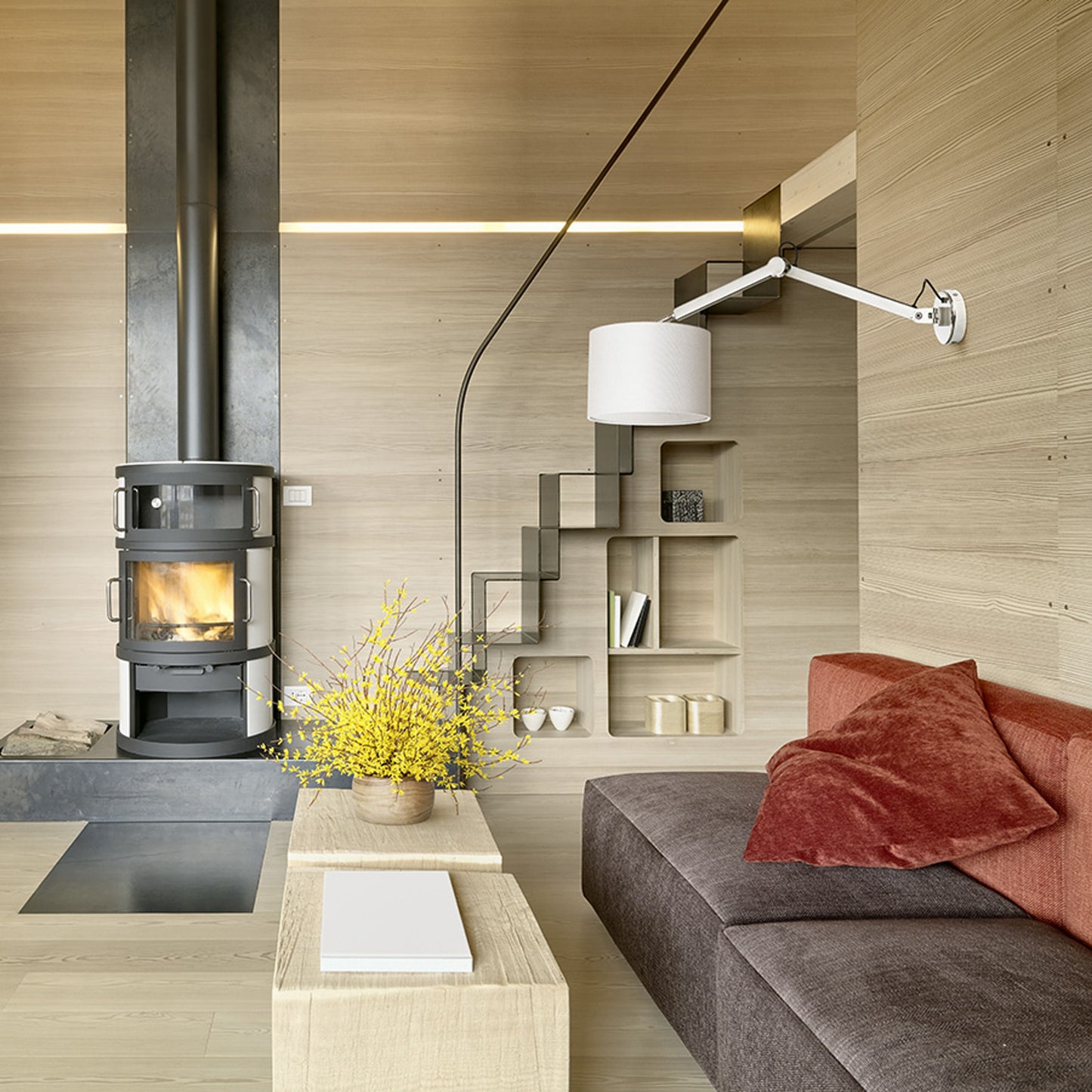 MADISON | wandlamp met arm | textielkap, verstelbaar