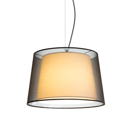 ESPLANADE | hanglamp met dubbele kap | E27 | transparant zwart met wit | met of zonder lichtbron