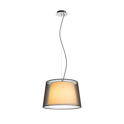 ESPLANADE | hanglamp met dubbele kap | E27 | transparant zwart met wit | met of zonder lichtbron