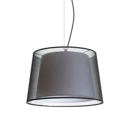 ESPLANADE | hanglamp met dubbele kap | E27 | transparant zwart met wit | met of zonder lichtbron