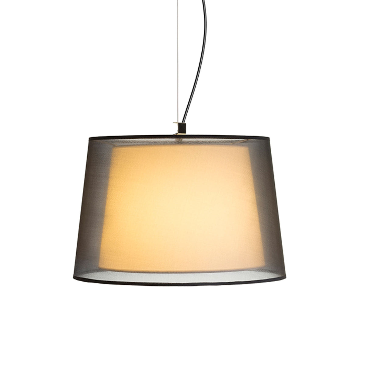 ESPLANADE | hanglamp met dubbele kap | E27 | transparant zwart met wit | met of zonder lichtbron