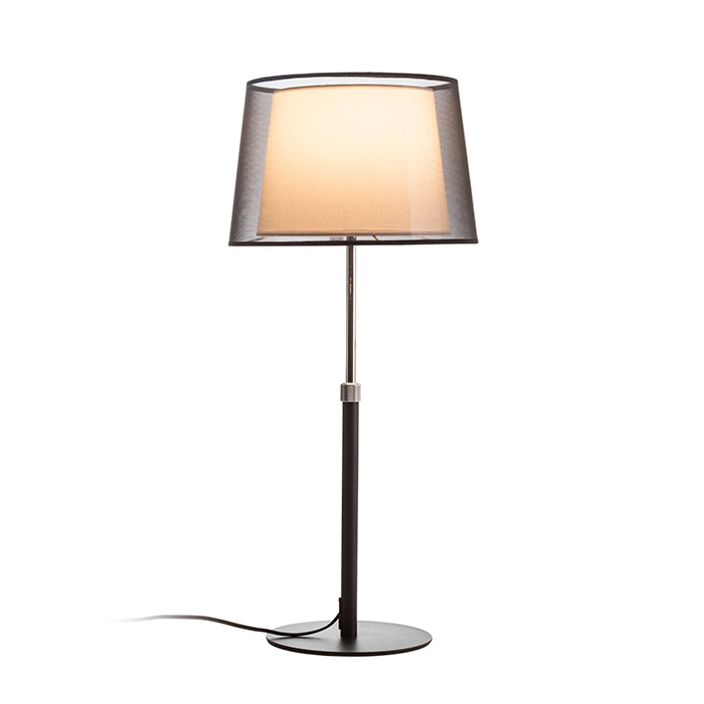 ESPLANADE | design tafellamp met verstelbare hoogte en dubbele textielkap | E27 max 15W | 60-74 cm