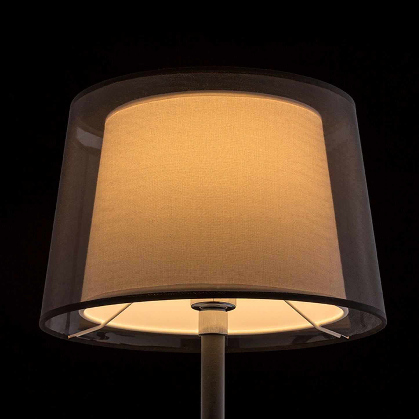ESPLANADE | design tafellamp met verstelbare hoogte en dubbele textielkap | E27 max 15W | 60-74 cm