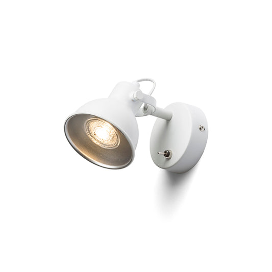 ROSITA I | retro wandspot met schakelaar | GU10 | wit of zwart met goud | met of zonder lichtbron