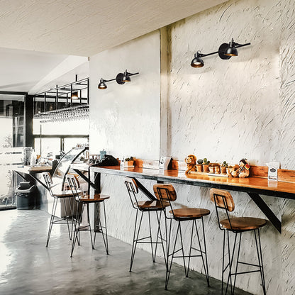 ROSITA II | retro wall spotlight with 2 heads | GU10 | white or black with gold | with or without light source