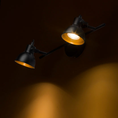 ROSITA II | retro wall spotlight with 2 heads | GU10 | white or black with gold | with or without light source