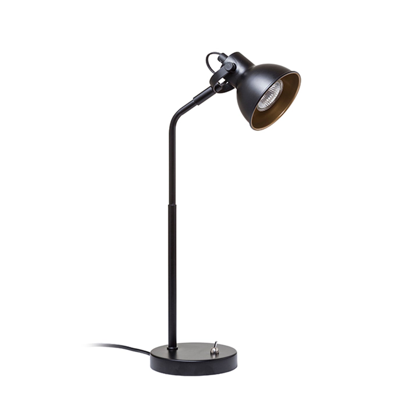 ROSITA | retro tafellamp met kantelbare kop | GU10 max 9W | 45 cm | zwart/goud