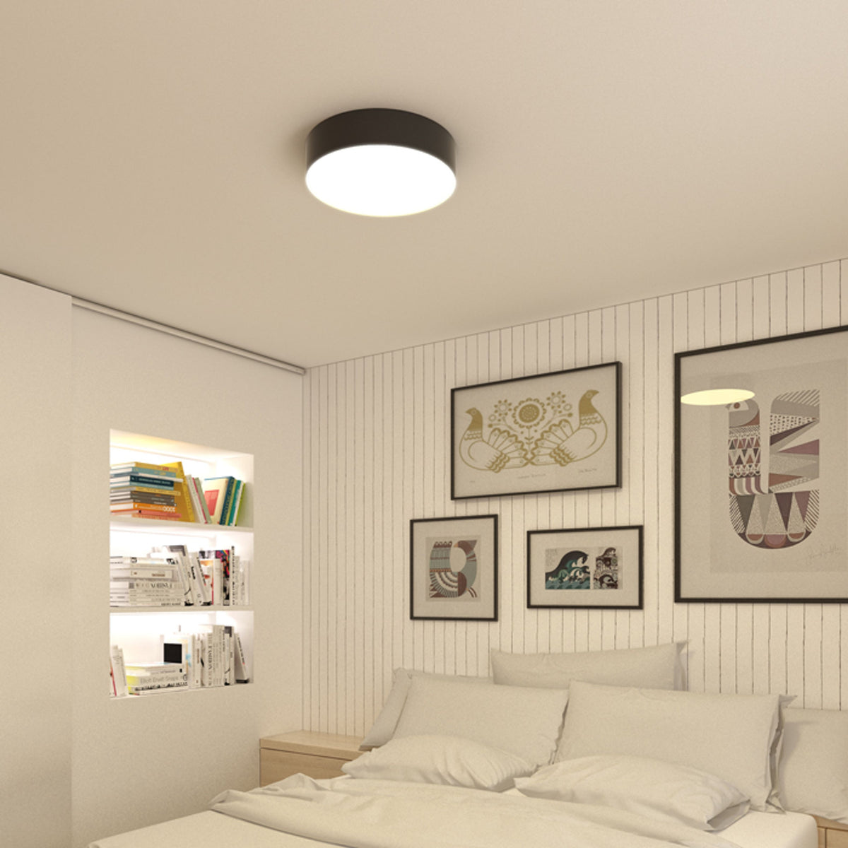 COIMBRA | grande plafoniera rotonda | LED 24W 1800lm 3000K | 44,5 cm | nera