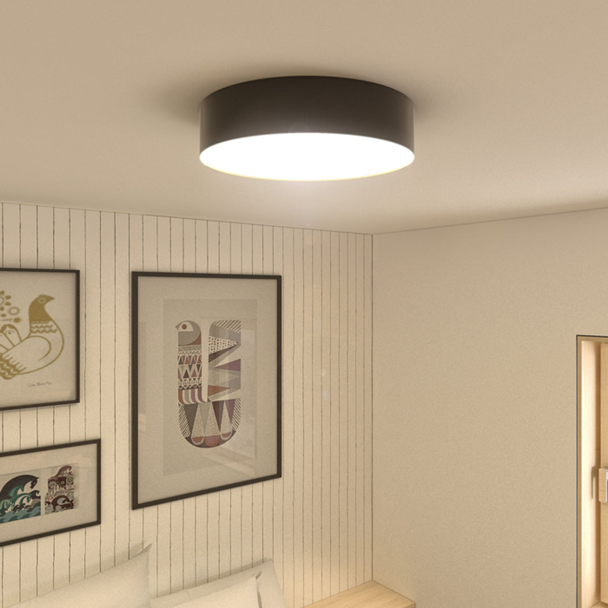 COIMBRA | grande plafoniera rotonda | LED 24W 1800lm 3000K | 44,5 cm | nera
