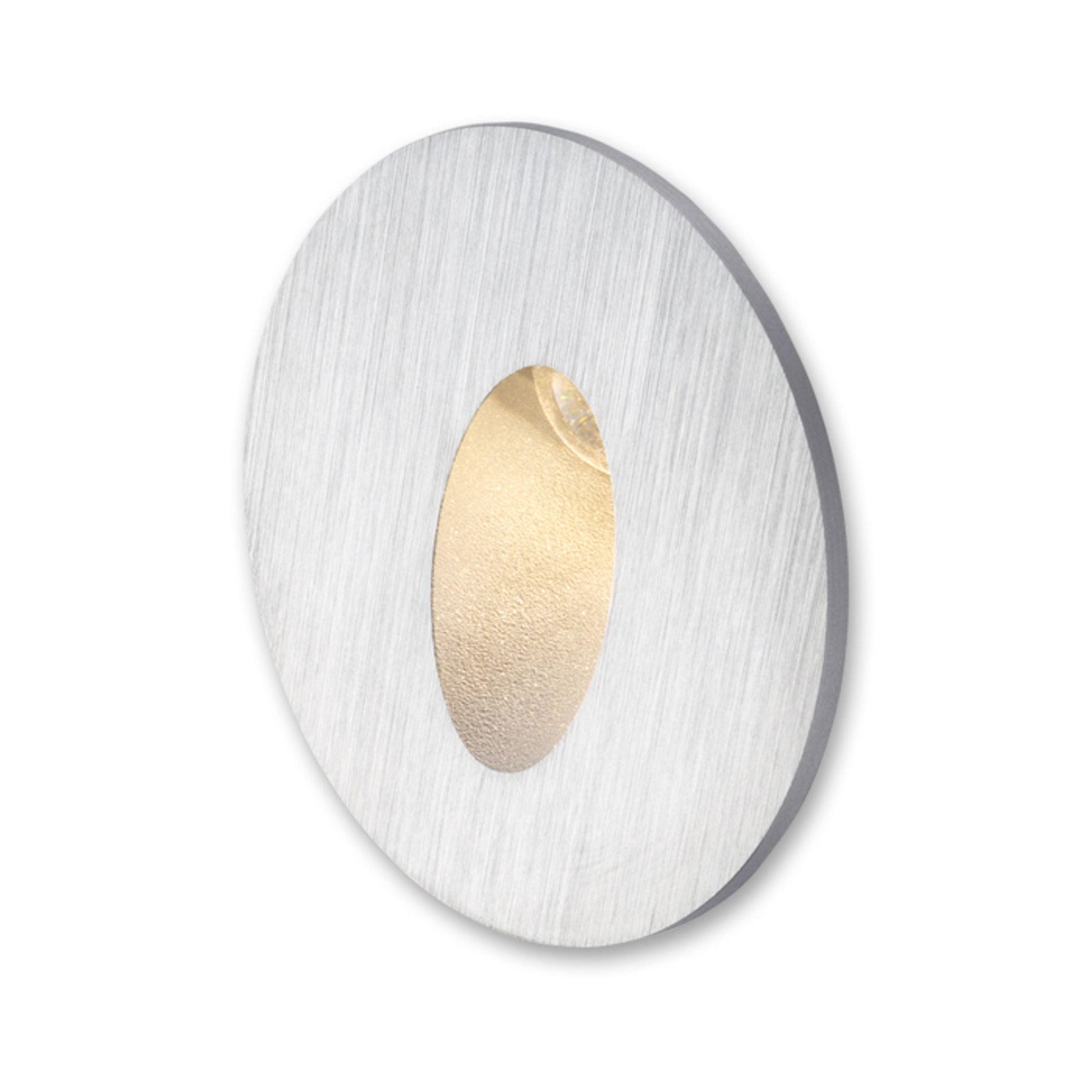 ELICA R rond inbouw wandlamp buiten geborsteld aluminium LED 3W