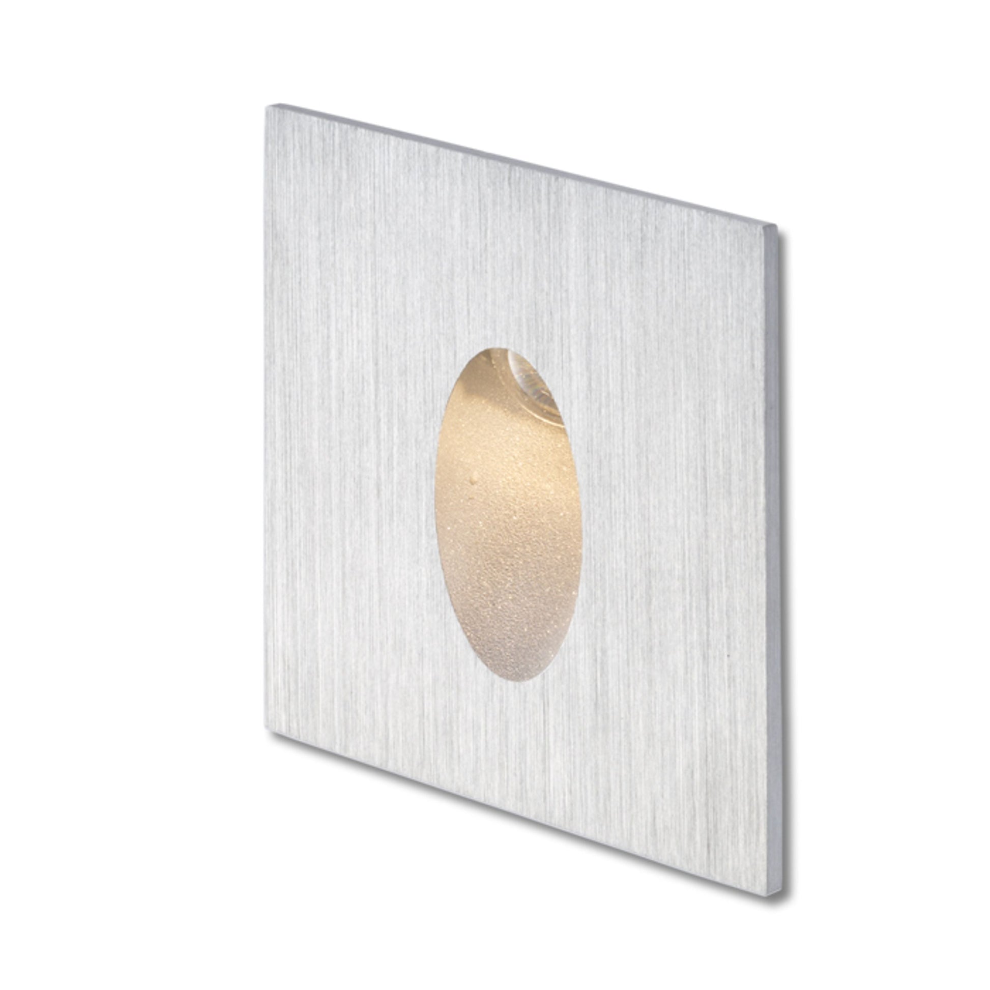 ELICA SQ vierkant inbouw wandlamp buiten geborsteld aluminium LED 3W