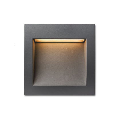 GORDIQ M inbouw wandlamp buiten antracietgrijs gemonteerd