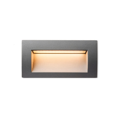 GORDIQ L inbouw wandlamp buiten antracietgrijs zijaanzicht
