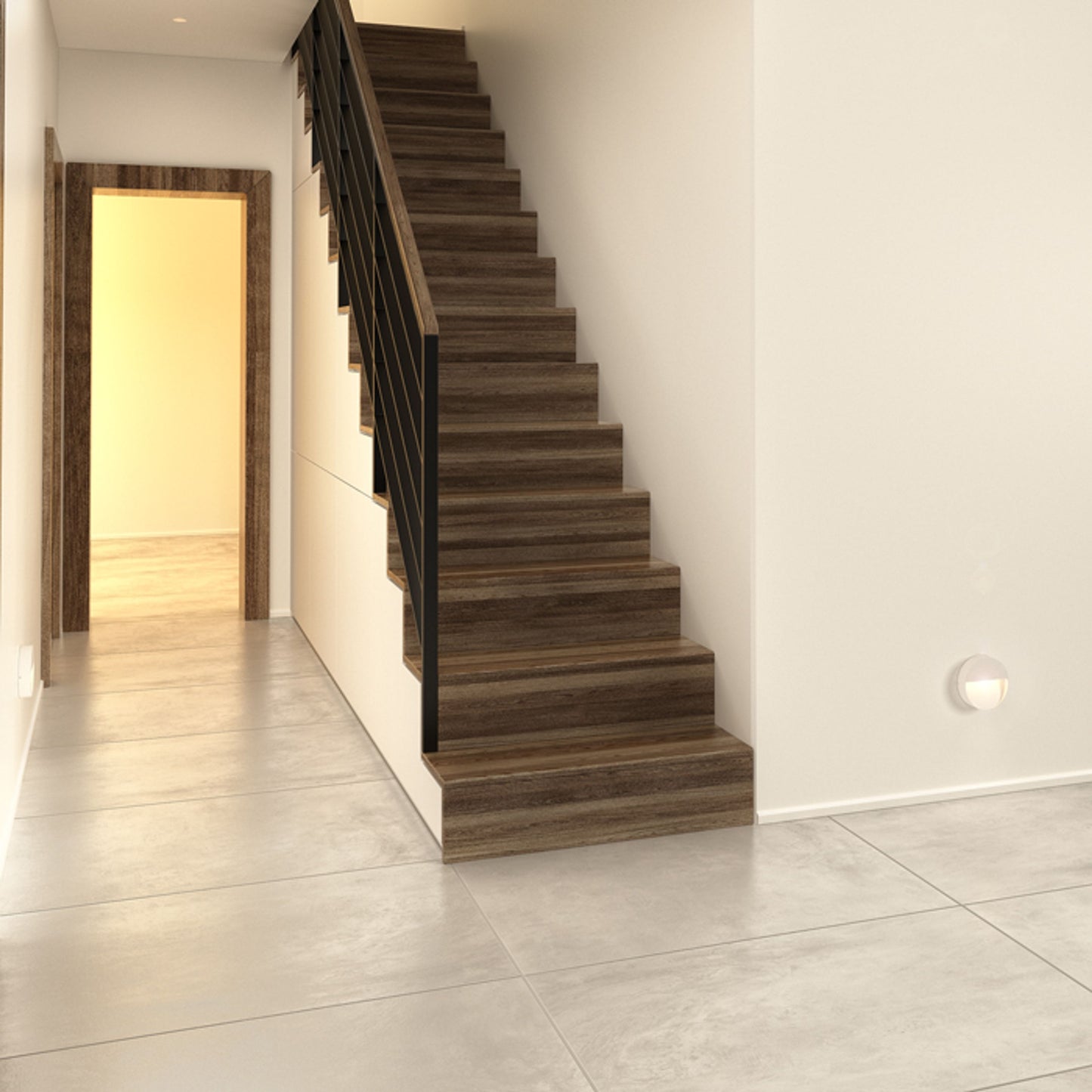AQILA R opbouw wandlamp buiten wit gemonteerd