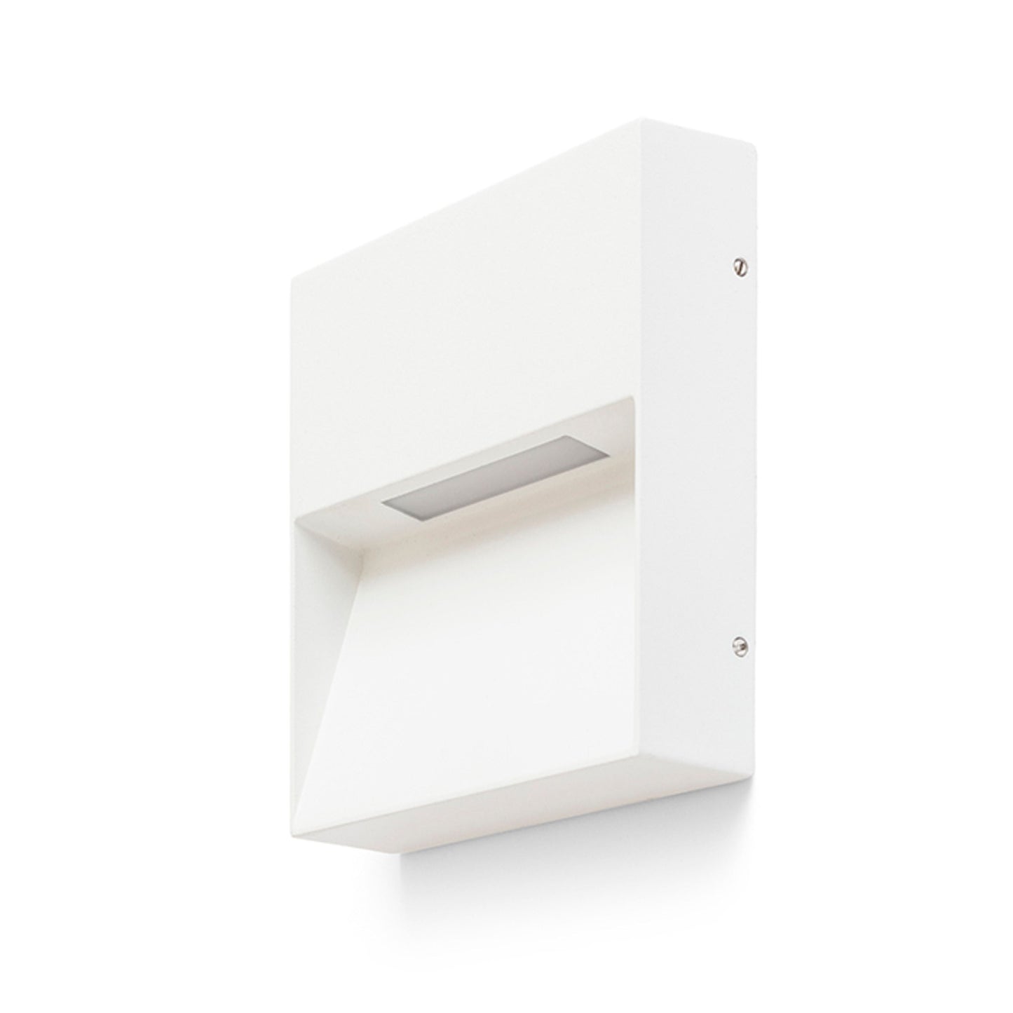 AQILA SQ opbouw wandlamp buiten wit zijaanzicht