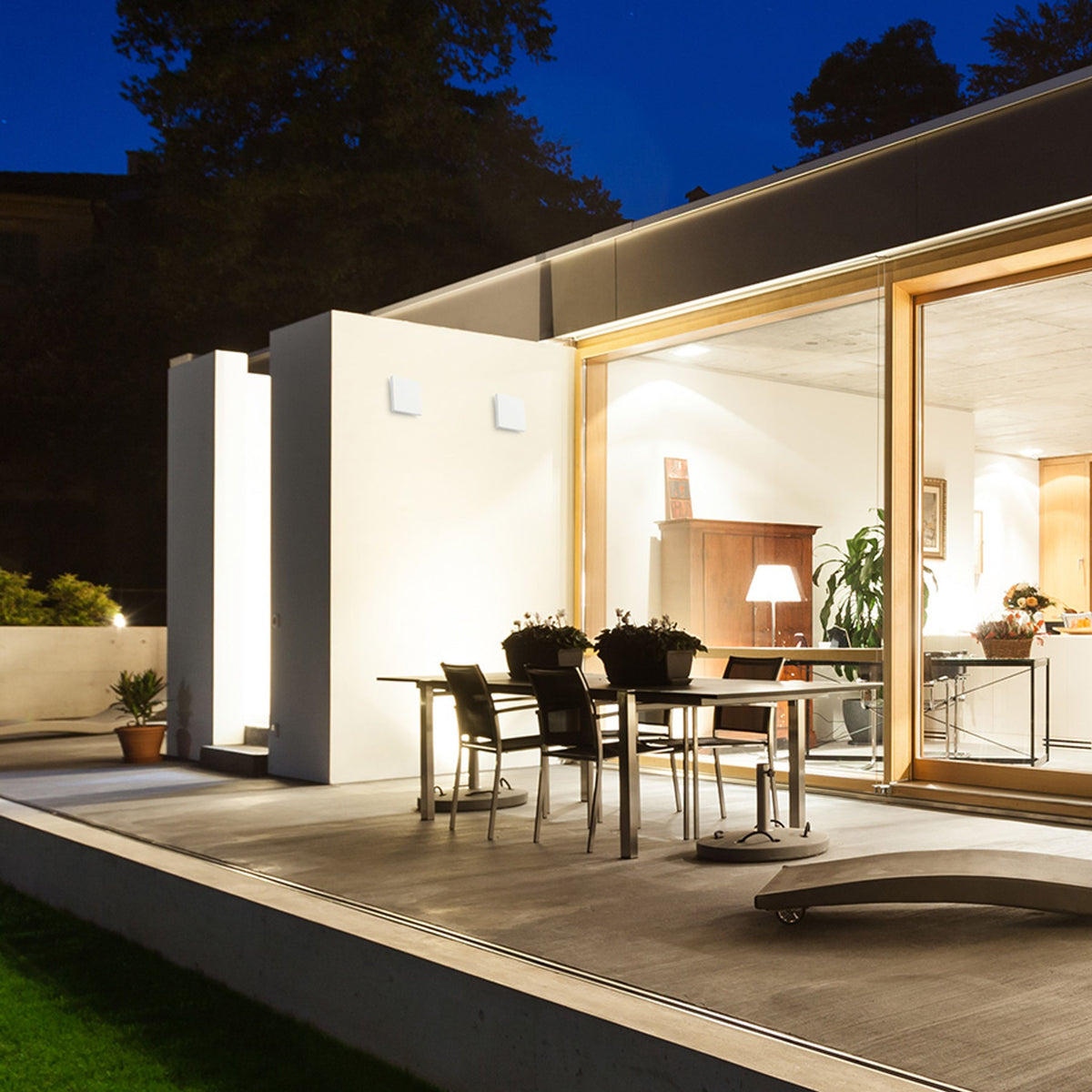 ATHI | aplique de parede quadrado para luz indireta | LED 9,6W 550lm 3000K | IP54 | branco
