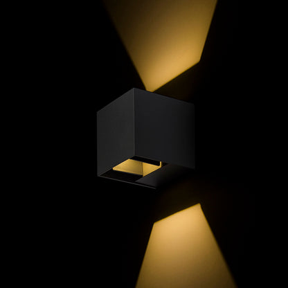 CARRE | hranaté venkovní nástěnné svítidlo s osvětlením up-down | LED 3 W 200 lm 3000 K | IP54 | antracitové nebo bílé