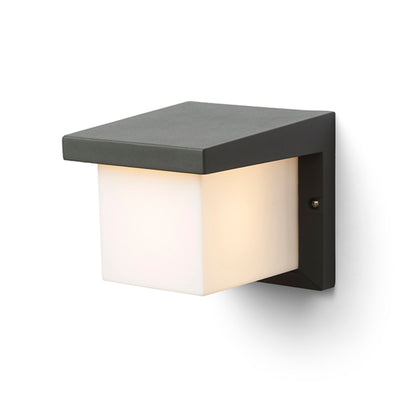 HIDE SQ | utendørs firkantet vegglampe | E27 | IP44 | antrasittgrå | med eller uten lyskilde
