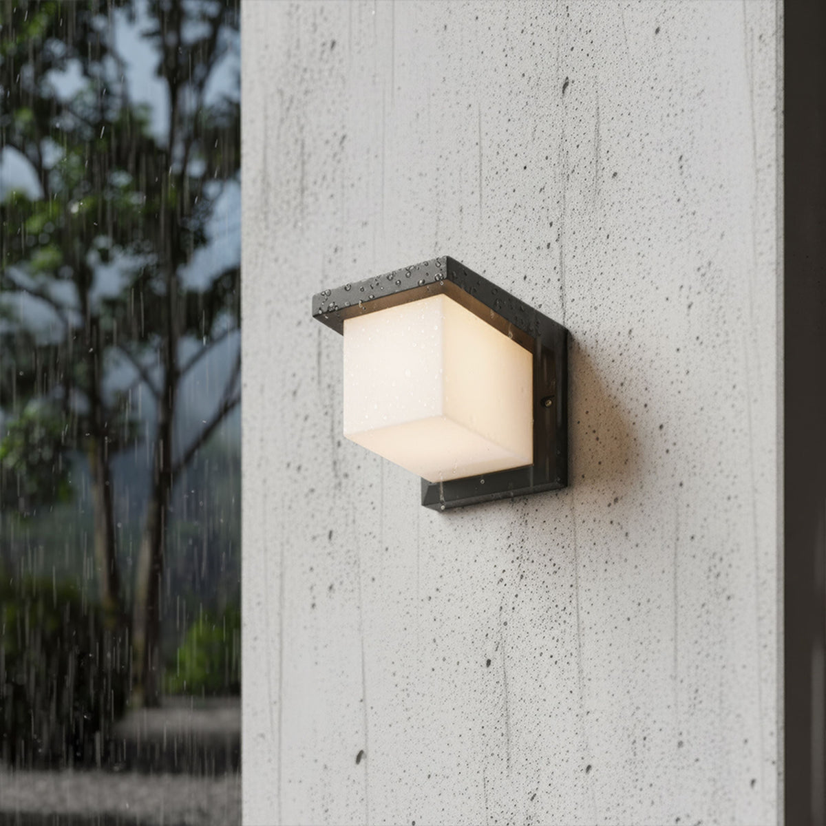 HIDE SQ | utendørs firkantet vegglampe | E27 | IP44 | antrasittgrå | med eller uten lyskilde