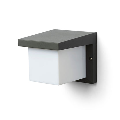 HIDE SQ | utendørs firkantet vegglampe | E27 | IP44 | antrasittgrå | med eller uten lyskilde