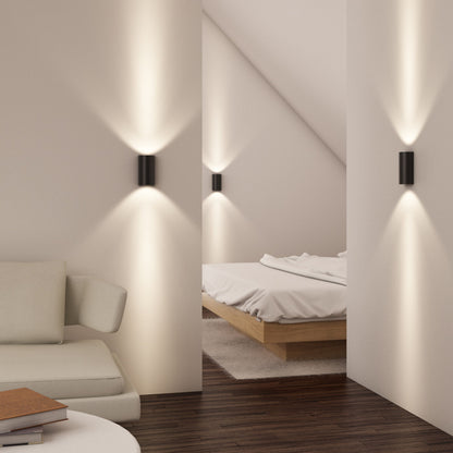 DAFFY | okrugla zidna svjetiljka gore i dolje | integrirani LED 6W 3000K | bijela ili crna