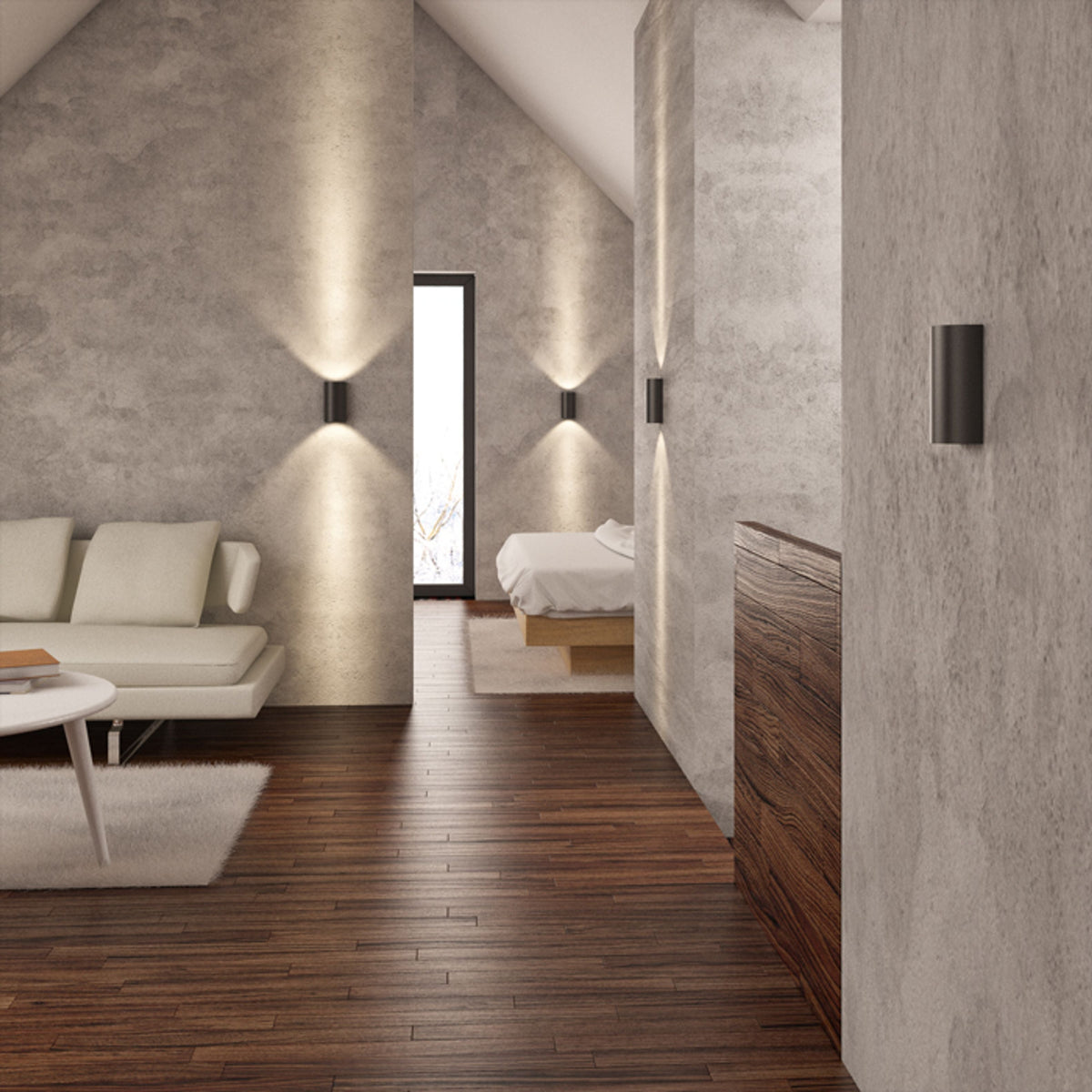 DAFFY | okrugla zidna svjetiljka gore i dolje | integrirani LED 6W 3000K | bijela ili crna