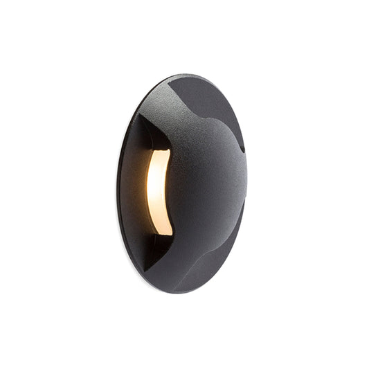 KICK III inbouw wandlamp buiten zwart LED 3W