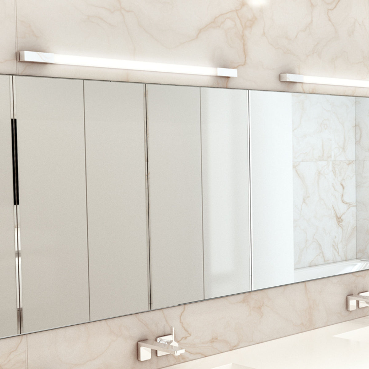AMENITY 90 | linear LED bathroom wall lamp 90 cm | 11W 3000K | IP44 chrome