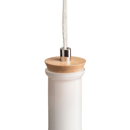 PULIRE RD | hanglamp | E14 | opaalglas met hout en chroom 14 cm | met of zonder lichtbron