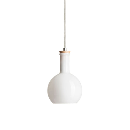 PULIRE RD | hanglamp | E14 | opaalglas met hout en chroom 14 cm | met of zonder lichtbron