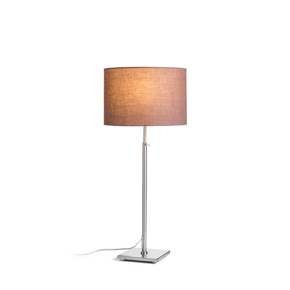 EDIKA | tafellamp met telescopische voet en textielkap | E27 max 15W | 64-80 cm | bruin/nikkel