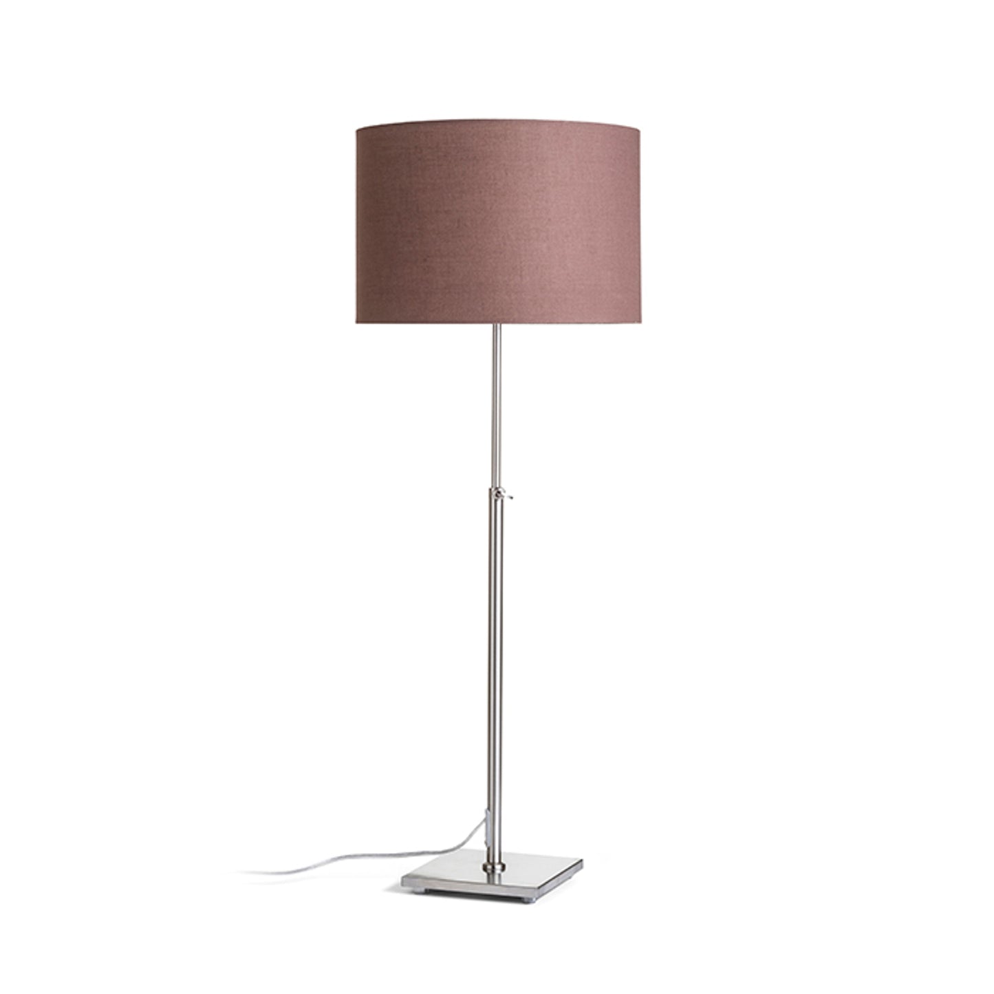 EDIKA | tafellamp met telescopische voet en textielkap | E27 max 15W | 64-80 cm | bruin/nikkel