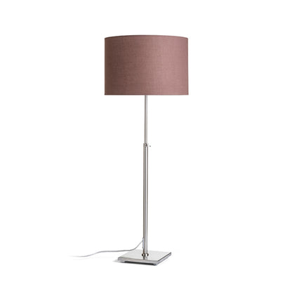 EDIKA | tafellamp met telescopische voet en textielkap | E27 max 15W | 64-80 cm | bruin/nikkel