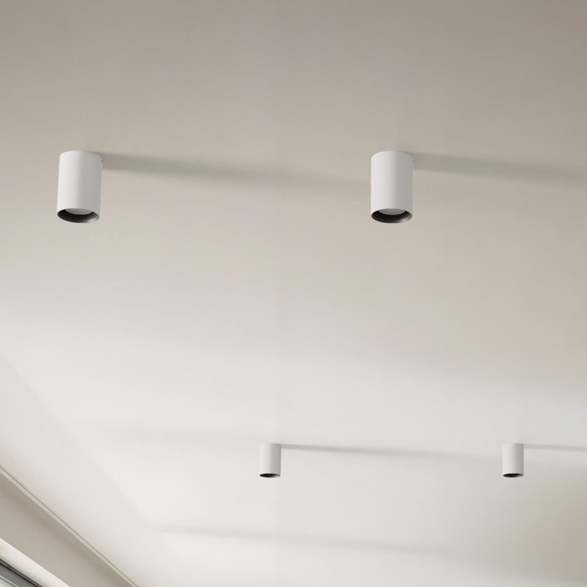 VADE R | foco de superficie estilizado | GU10 | blanco con negro | con o sin fuente de luz