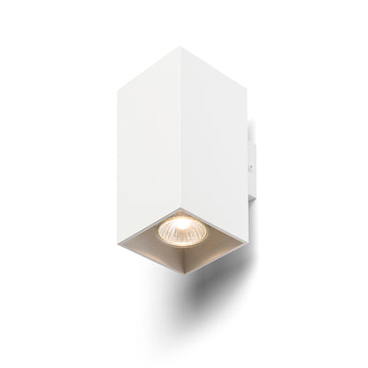 AGATE II | block-shaped up-and-down wall light | 2x GU10 | white or brushed aluminium | with or without light source