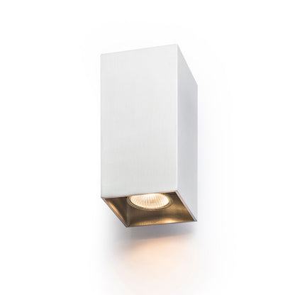AGATE II | block-shaped up-and-down wall light | 2x GU10 | white or brushed aluminium | with or without light source