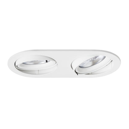 ZIZI II | dubbele kantelbare inbouwspot | 2x G53 AR111 | wit 33 cm