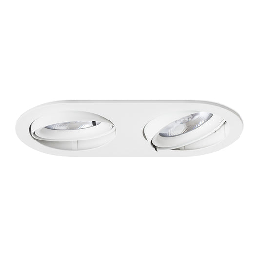 ZIZI II | dubbele kantelbare inbouwspot | 2x G53 AR111 | wit 33 cm