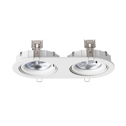 ZIZI II | dubbele kantelbare inbouwspot | 2x G53 AR111 | wit 33 cm