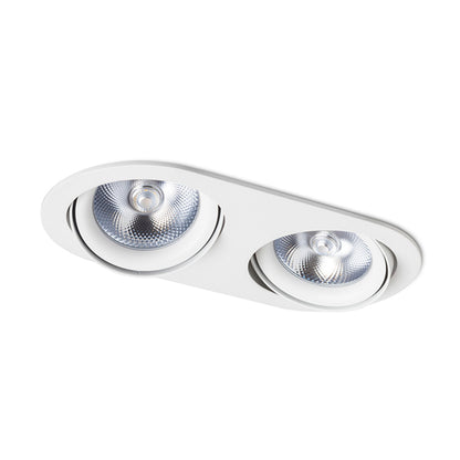 ZIZI II | dubbele kantelbare inbouwspot | 2x G53 AR111 | wit 33 cm