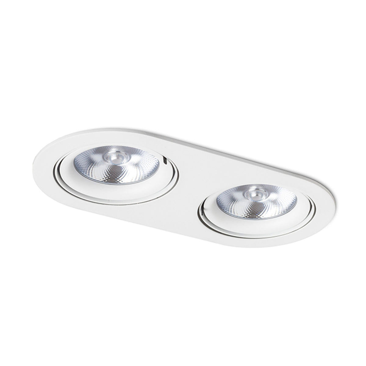 ZIZI II | dubbele kantelbare inbouwspot | 2x G53 AR111 | wit 33 cm