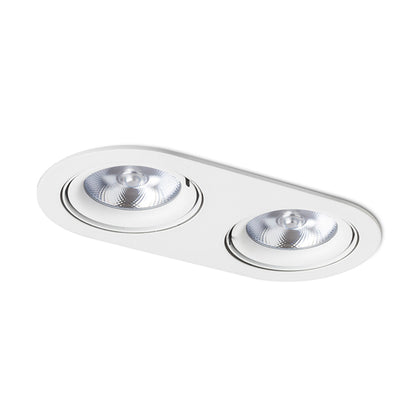 ZIZI II | dubbele kantelbare inbouwspot | 2x G53 AR111 | wit 33 cm