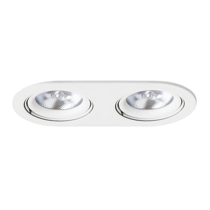 ZIZI II | dubbele kantelbare inbouwspot | 2x G53 AR111 | wit 33 cm