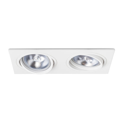 PASADENA G53 SQ II | dubbele kantelbare inbouwspot | 2x G53 AR111 | 34 cm in 3 kleuren
