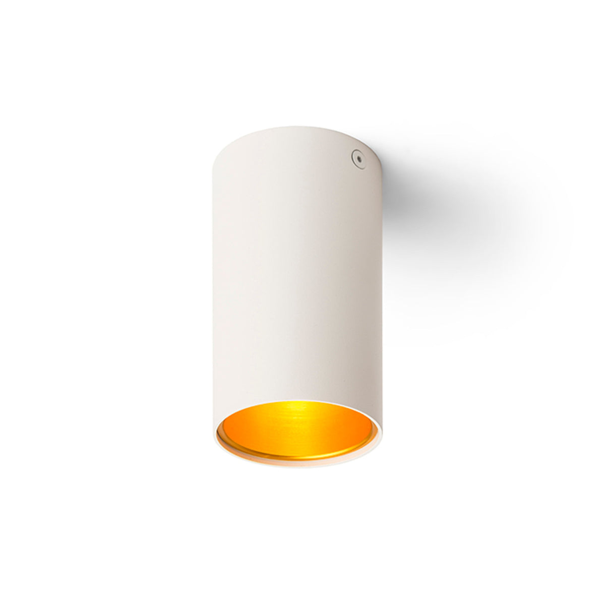 TUBA | foco de superfície | GU10 | branco mate com dourado 12,6 cm | com ou sem fonte de luz