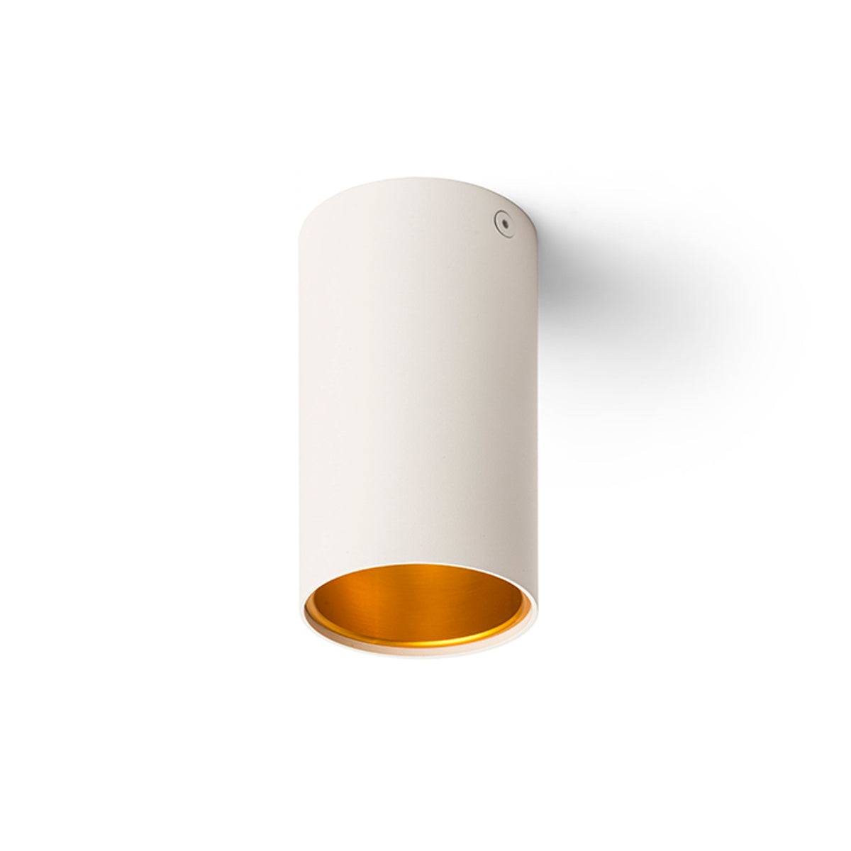 TUBA | foco de superfície | GU10 | branco mate com dourado 12,6 cm | com ou sem fonte de luz