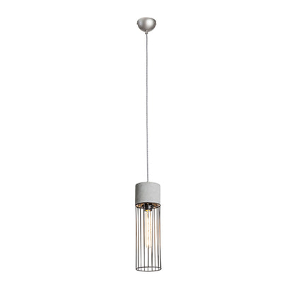 BURTON | betonnen hanglamp met draadkap | E27 | 40 cm hoog | met of zonder lichtbron