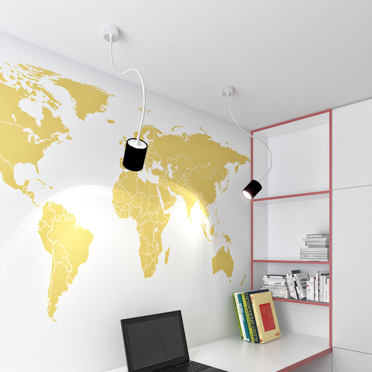 LOYD LED I | hanglamp | geintegreerde LED 4,5W | buigbare arm 100 cm zwart
