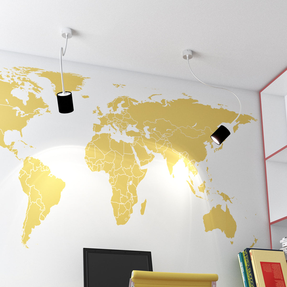 LOYD LED I | hanglamp | geintegreerde LED 4,5W | buigbare arm 100 cm zwart